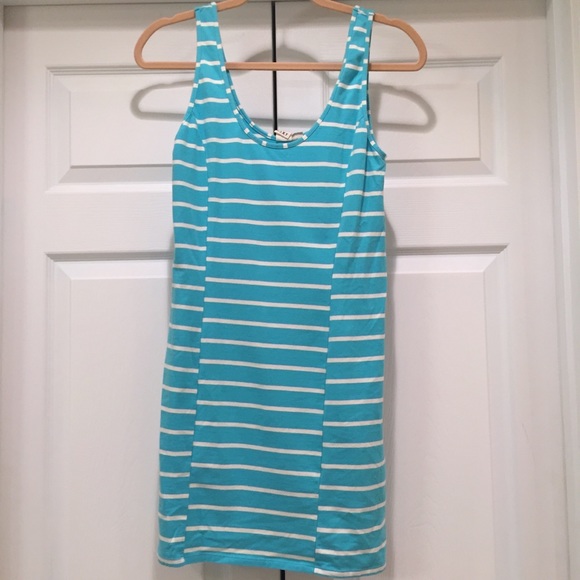 Roxy Blue & White Striped Tank Dress - Bodycon - Picture 2 of 4